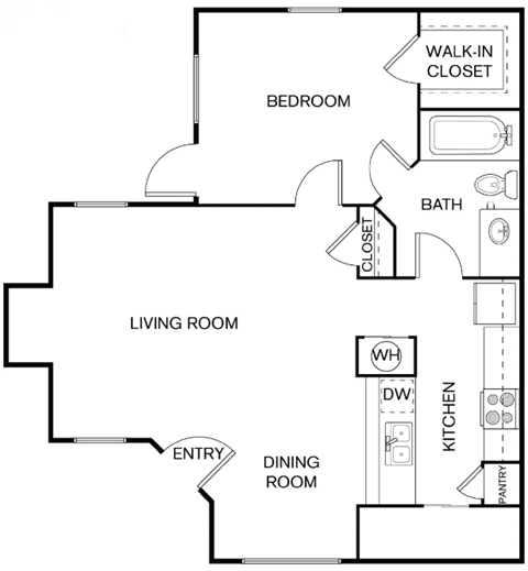 A black and white image of a house floor plan.